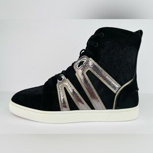 CHRISTIAN LOUBOUTIN Vida High Top Men's Black Suede Sneakers EU 45 - US 12